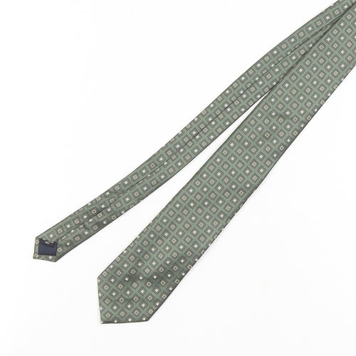 Michelsons Men's Green Geometric Silk Tie