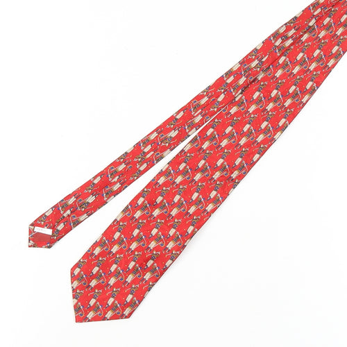 Threads of Silk Men's Red Silk Polo Theme Tie
