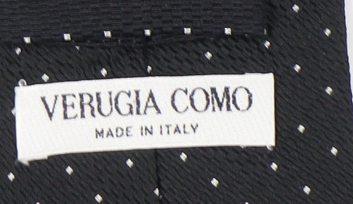 Verugia Como Men's Black Silk Polka Dot Tie