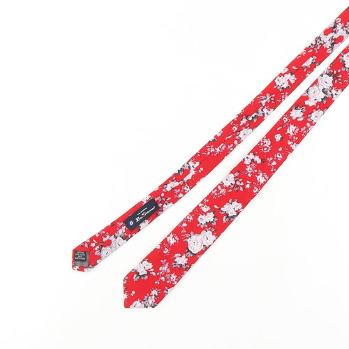 Ben Sherman Men's Red Floral Slim Tie