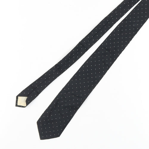 Pierre Cardin Men's Black Silk Polka Dot Designer Tie