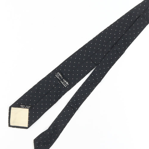 Pierre Cardin Men's Black Silk Polka Dot Designer Tie