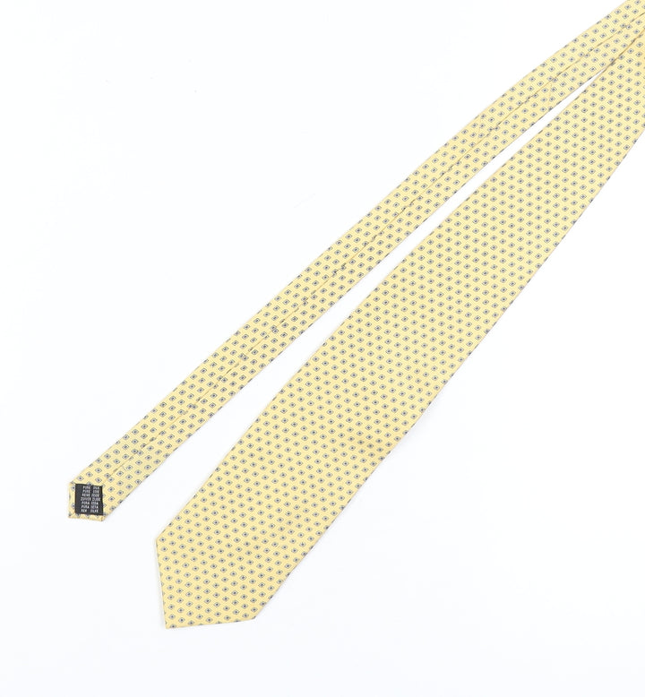Daniel Hechter Men's Yellow Geometric Silk Tie