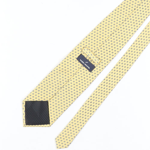 Daniel Hechter Men's Yellow Geometric Silk Tie