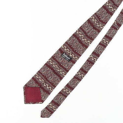 Paolo Vincente Red Silk Geometric Men's Tie, One Size