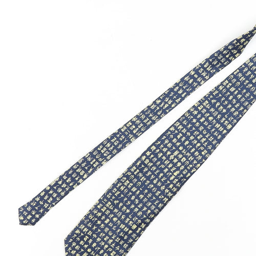 Kailong Men's Blue Silk Tie, Handmade, One Size