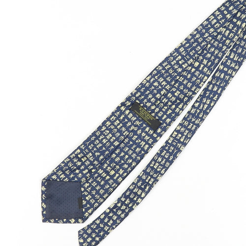 Kailong Men's Blue Silk Tie, Handmade, One Size