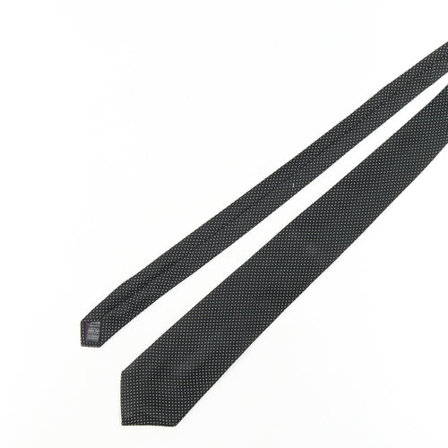 Marks and Spencer Men's Black Polka Dot Silk Tie