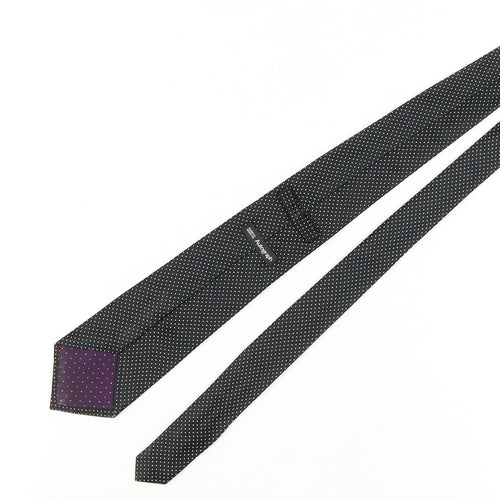 Marks and Spencer Men's Black Polka Dot Silk Tie