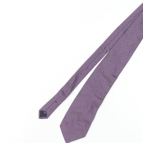 Racing Green Men's Purple Silk Geometric Tie, One Size