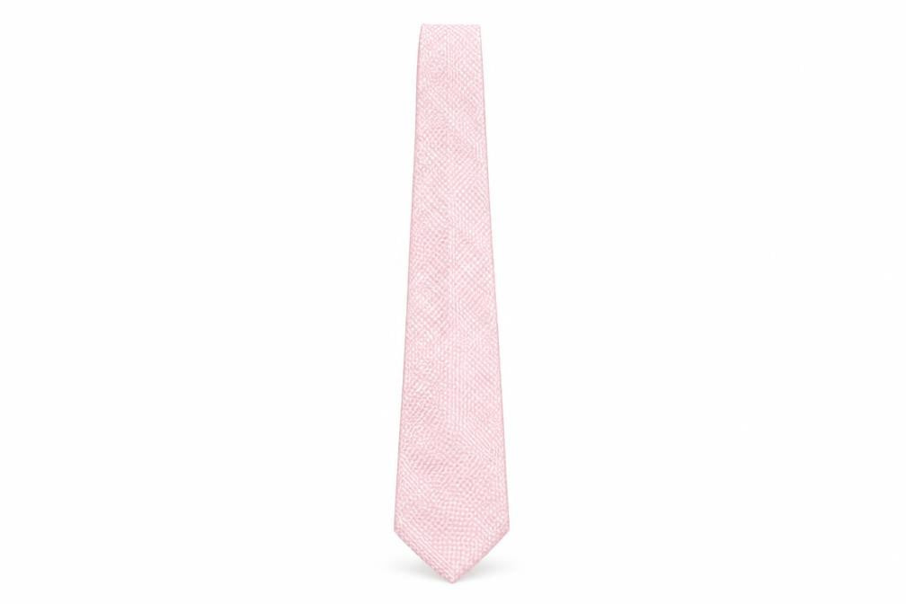 Front view of Royal Class Men's Pink Silk Striped Tie