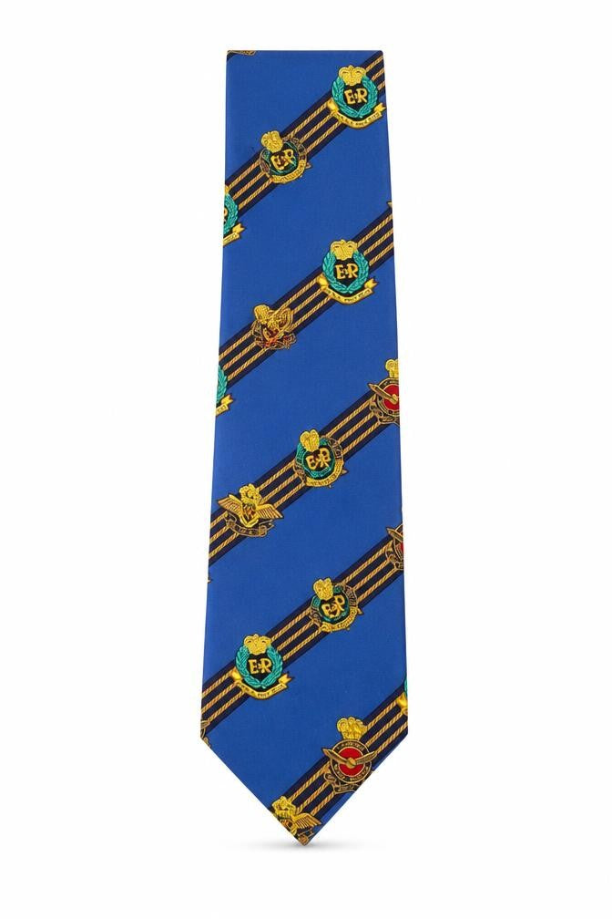 Front view of Angelo Litrico Men's Blue Silk Tie, Geometric, One Size