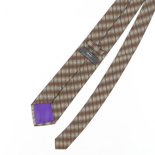 Paul Costelloe Men's Brown Plaid Silk Tie