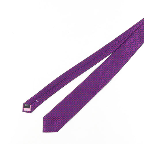 STVDIO Jeff Banks Men's Purple Silk Geometric Tie