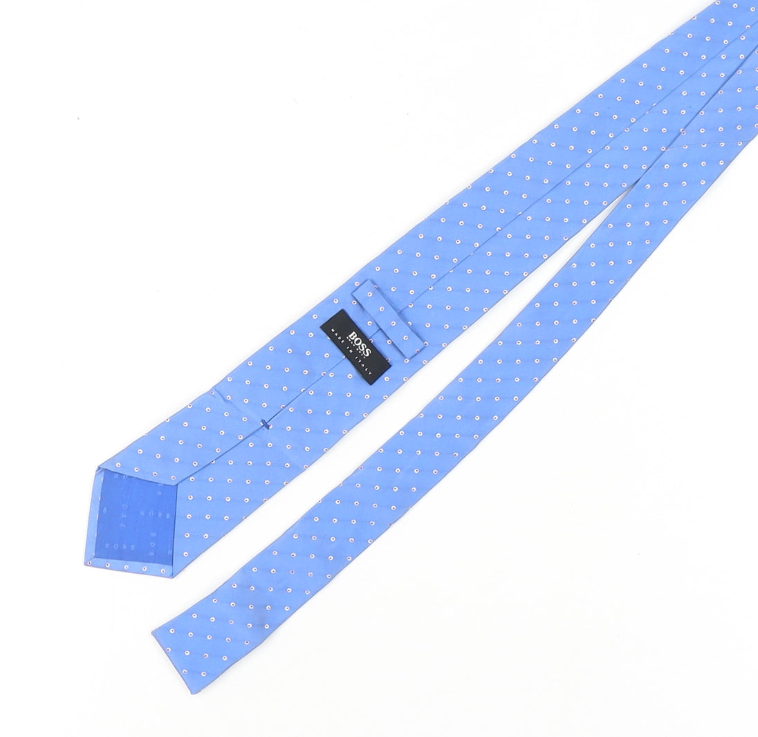 Hugo Boss Men's Blue Polka Dot Slim Silk Tie