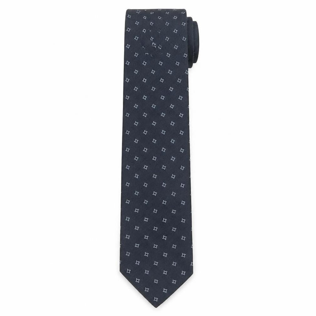Front view of Blazer Men's Blue Geometric Silk Tie