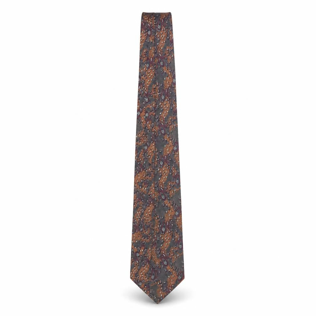 Front view of Nino Mori Men's Multicoloured Silk Paisley Tie