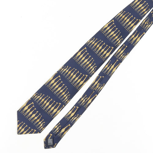 Marks and Spencer Men's Blue Silk Animal Print Tie