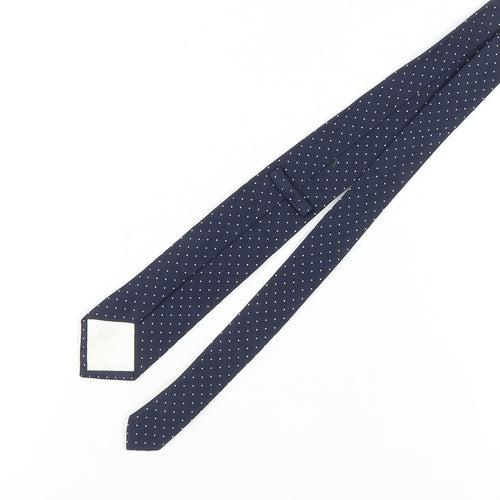 T.M. Lewin Men's Blue Silk Polka Dot Handmade Tie