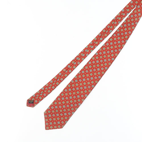 Greenwoods Men's Red Geometric Silk Tie One Size