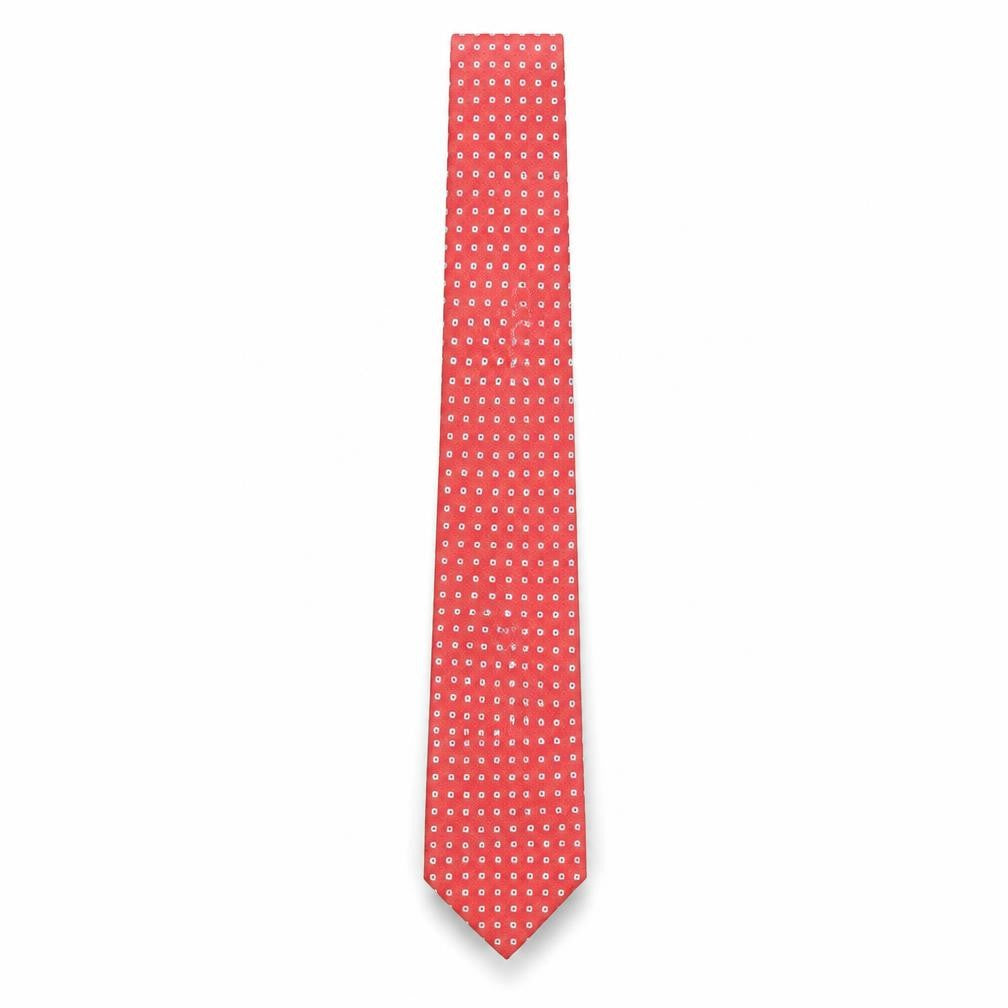 Front view of Austin Reed Men's Red Silk Geometric Tie