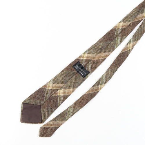 Dunn & Co Men's Brown Plaid Wool Tie Tweed