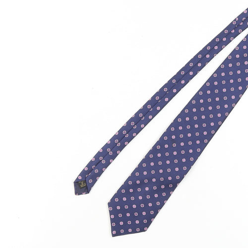 Benjamin James Men's Silk Blue Polka Dot Tie