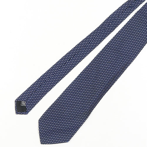 Hugo Boss Men's Blue Silk Geometric Tie