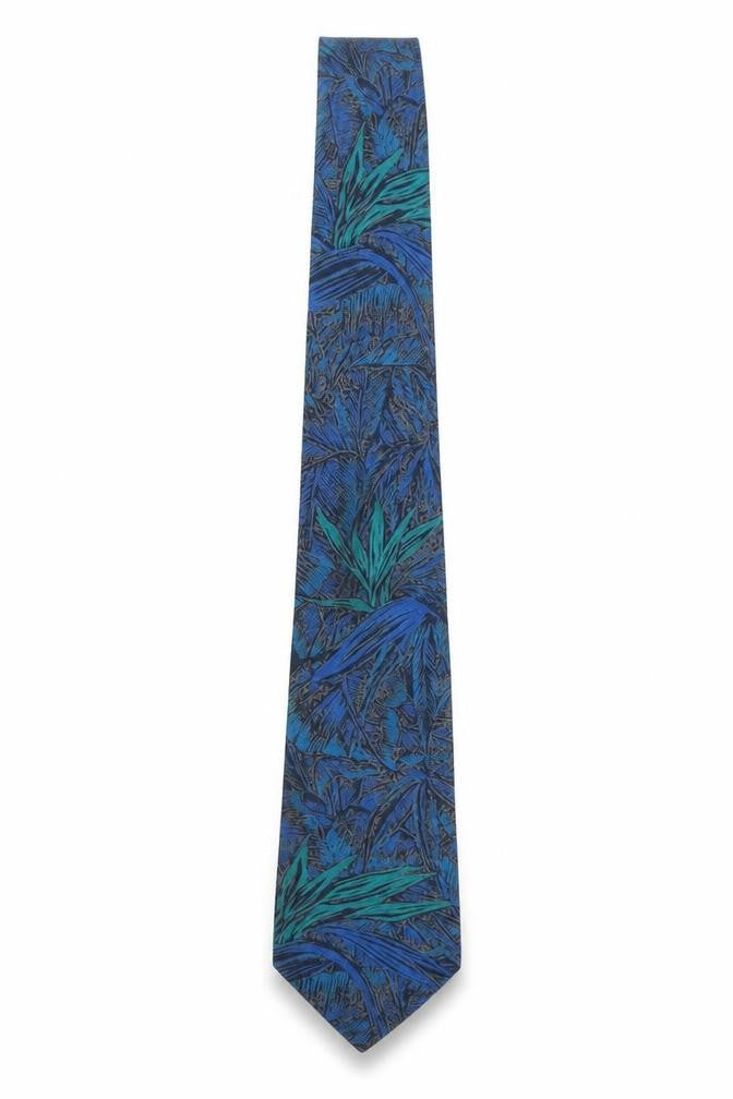 Front view of Pierre Balmain Men's Blue Silk Designer Tie