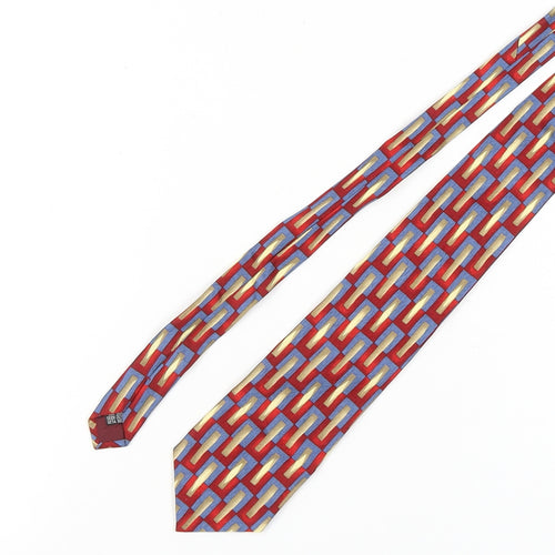Austin Reed Men's Geometric Silk Tie - Red, Blue, Gold