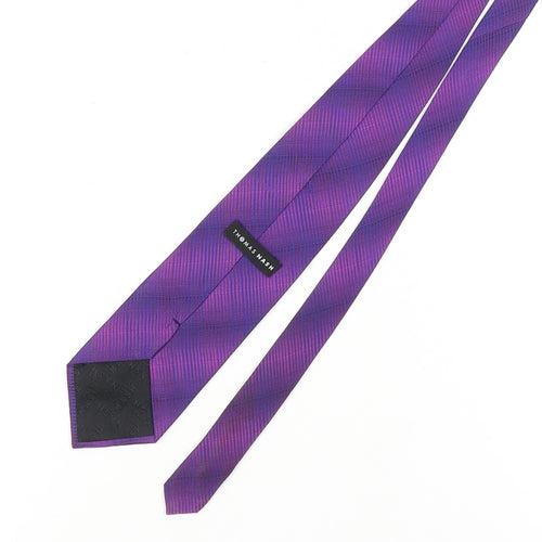 Thomas Nash Men's Purple Silk Geometric Tie