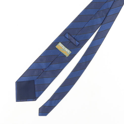 Satya Paul Men's Blue Striped Designer Tie