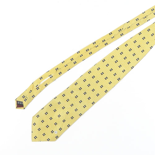 Versace Men's Yellow Silk Geometric Tie One Size Handmade