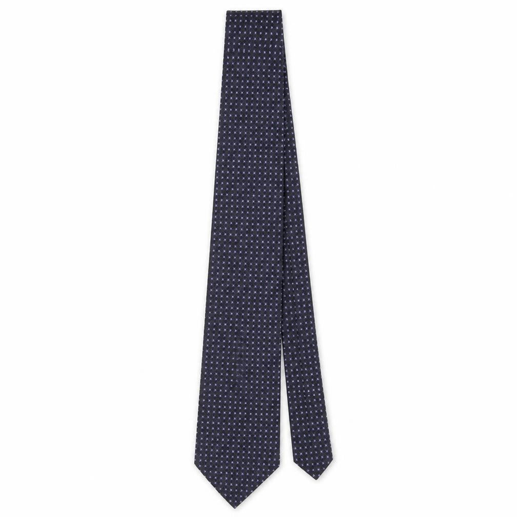 Front view of Jeff Banks Men's Purple Silk Polka Dot Designer Tie