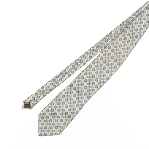 Versace Men's Blue Geometric Silk Tie Handmade