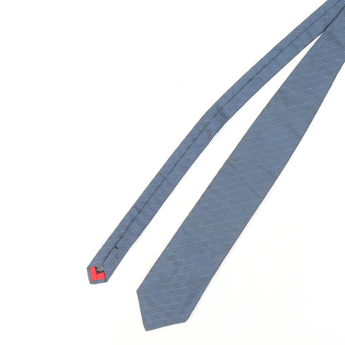 Van Gils Men's Blue Geometric Silk Slim Tie