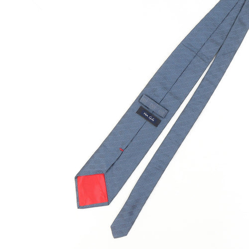 Van Gils Men's Blue Geometric Silk Slim Tie