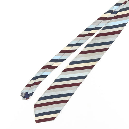 Racing Green Men’s Multicoloured Striped Silk Tie