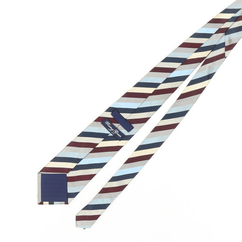 Racing Green Men’s Multicoloured Striped Silk Tie