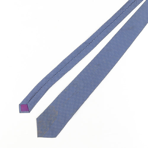 Jonelle Men's Blue Polka Dot Silk Tie
