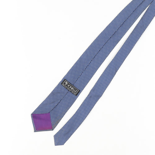 Jonelle Men's Blue Polka Dot Silk Tie