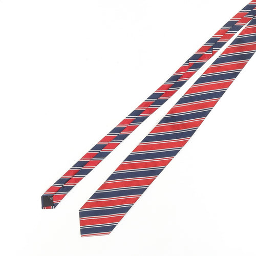 Jaeger Men's Red and Blue Striped Silk Tie