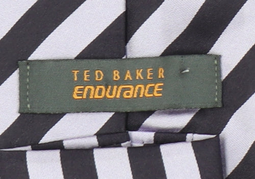 Ted Baker Men’s Silk Striped Tie in Black & Silver