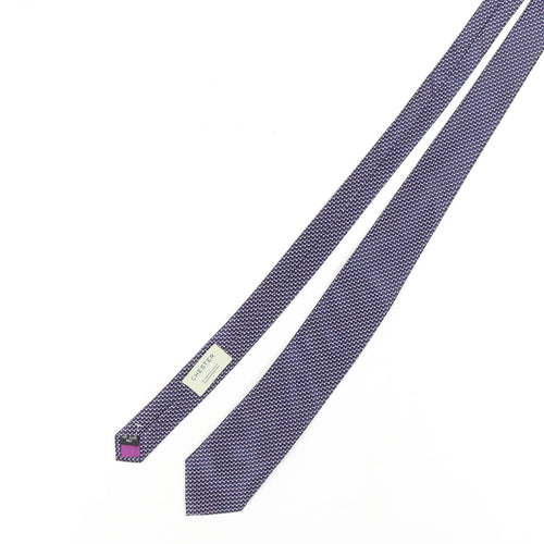 Chester Men's Purple Geometric Slim Silk Tie