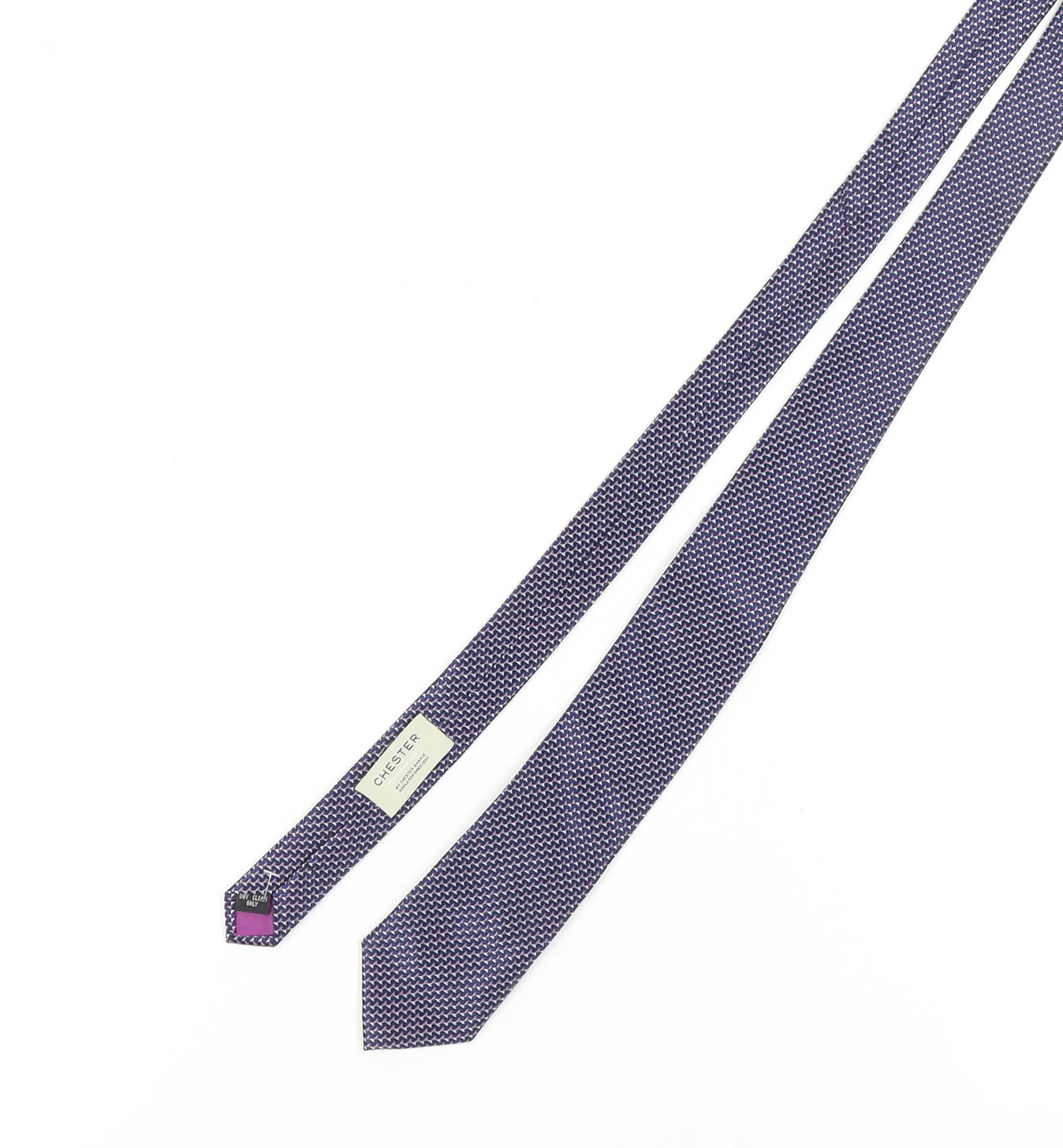 Chester Men's Purple Geometric Slim Silk Tie