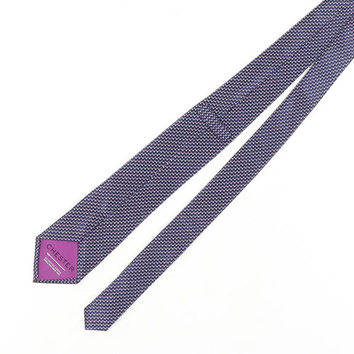 Chester Men's Purple Geometric Slim Silk Tie