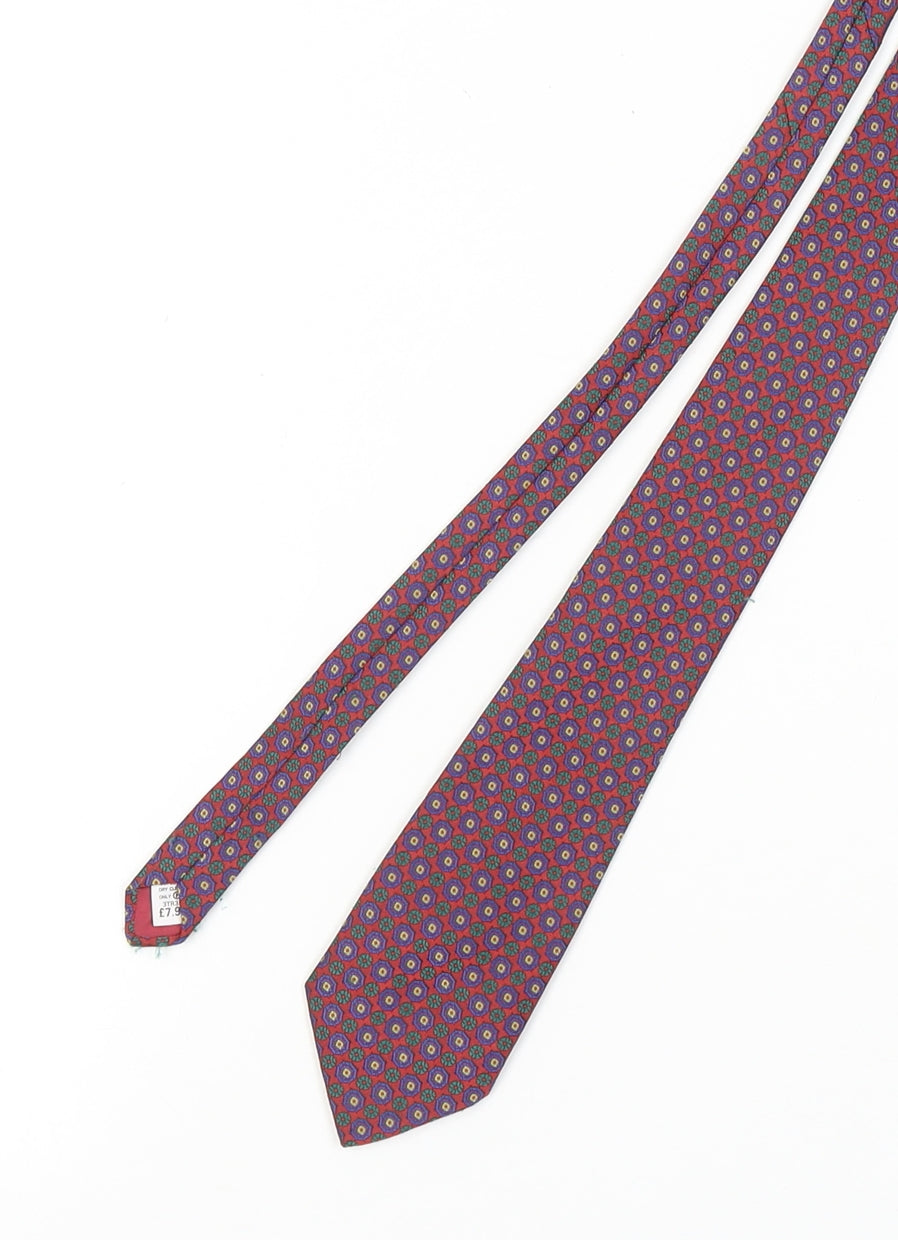 Dunn & Co Red Silk Geometric Men's Tie
