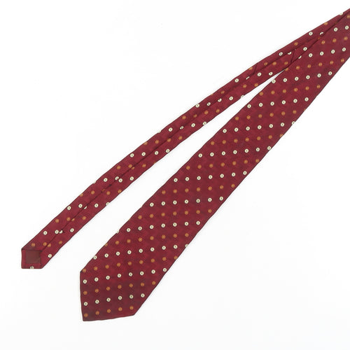 Massimo Dutti Men’s Red Silk Polka Dot Tie
