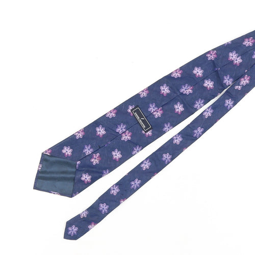 Daniel Hechter Men’s Blue Silk Floral Designer Tie