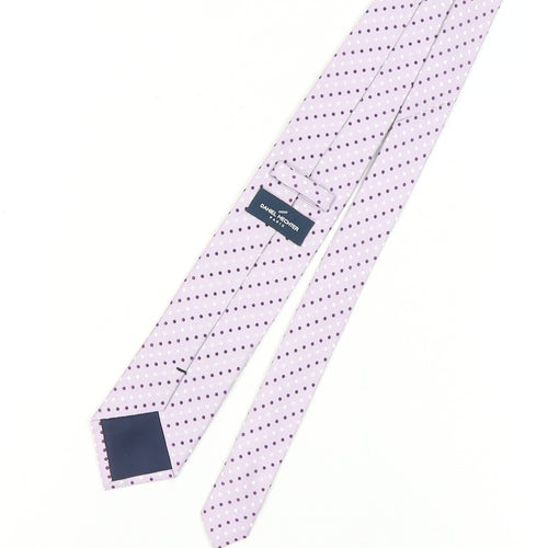 Daniel Hechter Men's Purple Silk Polka Dot Tie